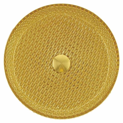 OEM स्टर्डी ग्लास वॉश बेसिन गोल्ड कलर इंटीरियर 120mm हाइट