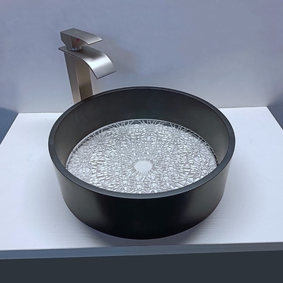 गोल आकार का ग्लास बेसिन सिंक CUPC प्रमाणित 400*400*120 मिमी