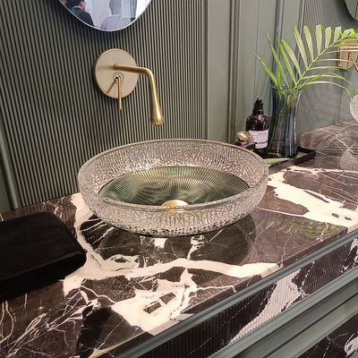 1.77 इंच के नाली के आकार के साथ स्टाइलिश गोल काउंटरटॉप बाथरूम सिंक